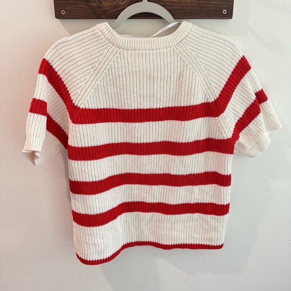 Selected Femme Bloomie Short Sleeve Knit Sweater Snow White Flame Scarlet Large - Picture 5 of 5
